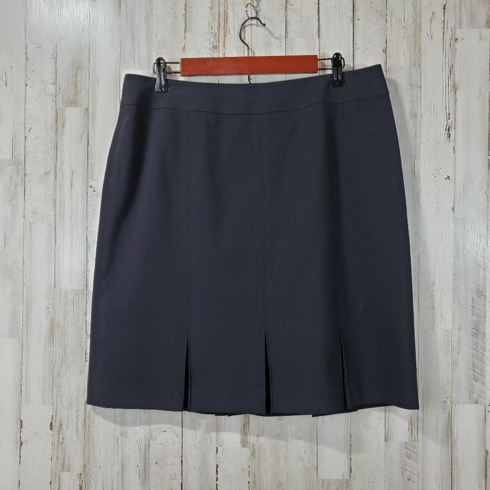 5/$25 Caslon Womens Skirt 14 Black Career Pleated Hem P14